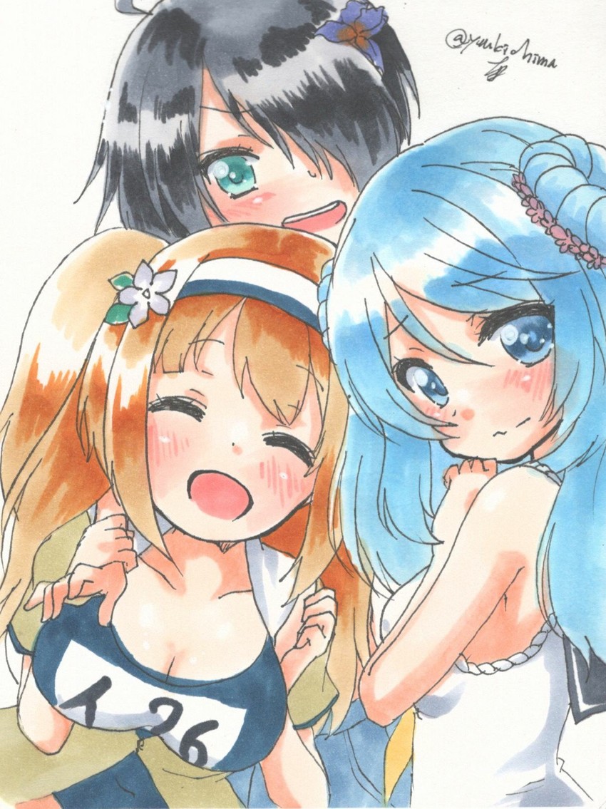 urakaze, i-26, and kako (kantai collection) drawn by yuuki_chima