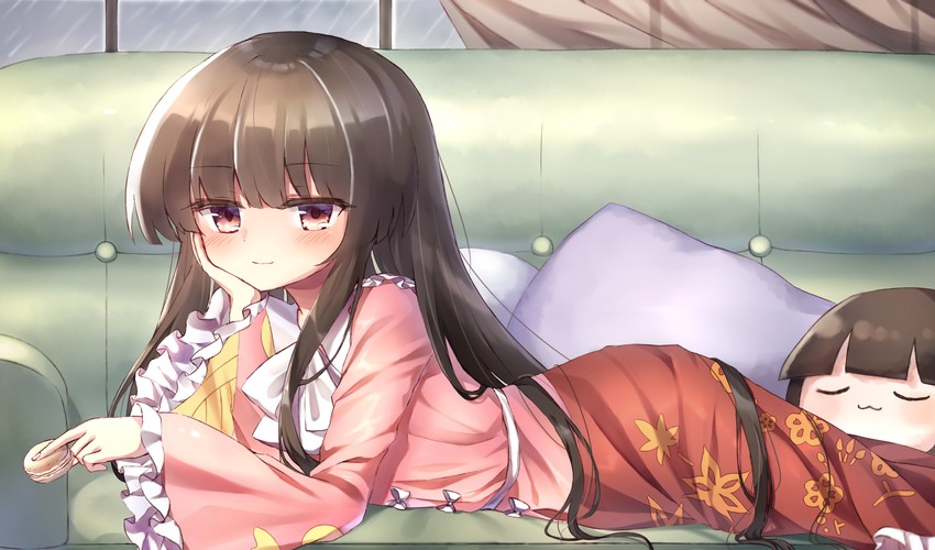 houraisan kaguya and teruyof (touhou) drawn by pudding_(skymint_028)