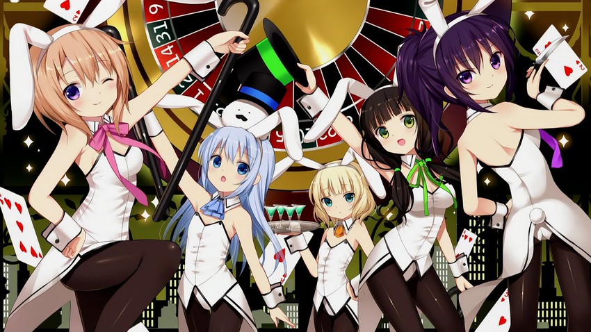 kafuu chino, hoto cocoa, kirima syaro, tippy, tedeza rize, and 1 more (gochuumon wa usagi desu ka?) drawn by koi_(koisan)