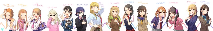 tachibana arisu, sakurai momoka, akagi miria, sasaki chie, yuuki haru, and 9 more (idolmaster and 1 more) drawn by toyosaka
