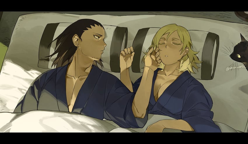 temari and nara shikamaru (naruto and 1 more) drawn by unico_cats2