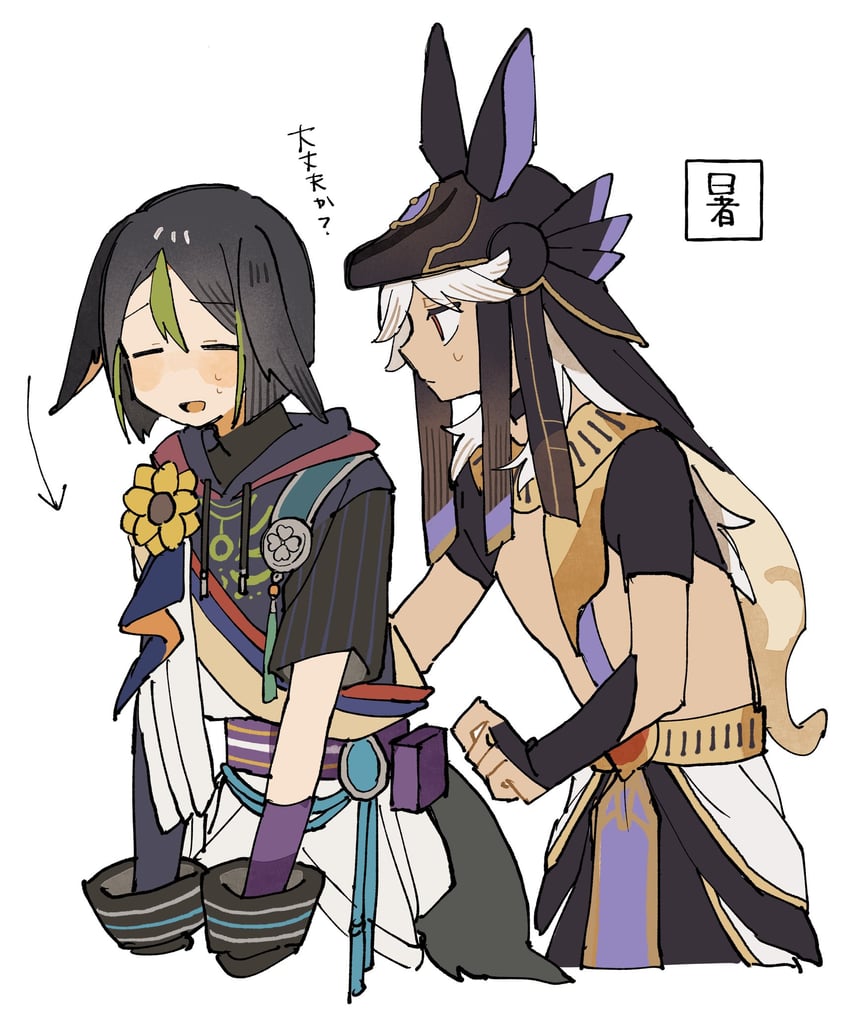 tighnari and cyno (genshin impact) drawn by nanase_(nanataroo_7)