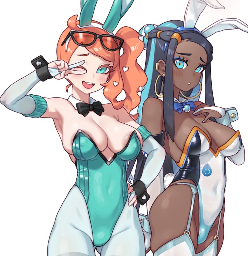 nessa and sonia (pokemon and 1 more) drawn by xiangzi_box