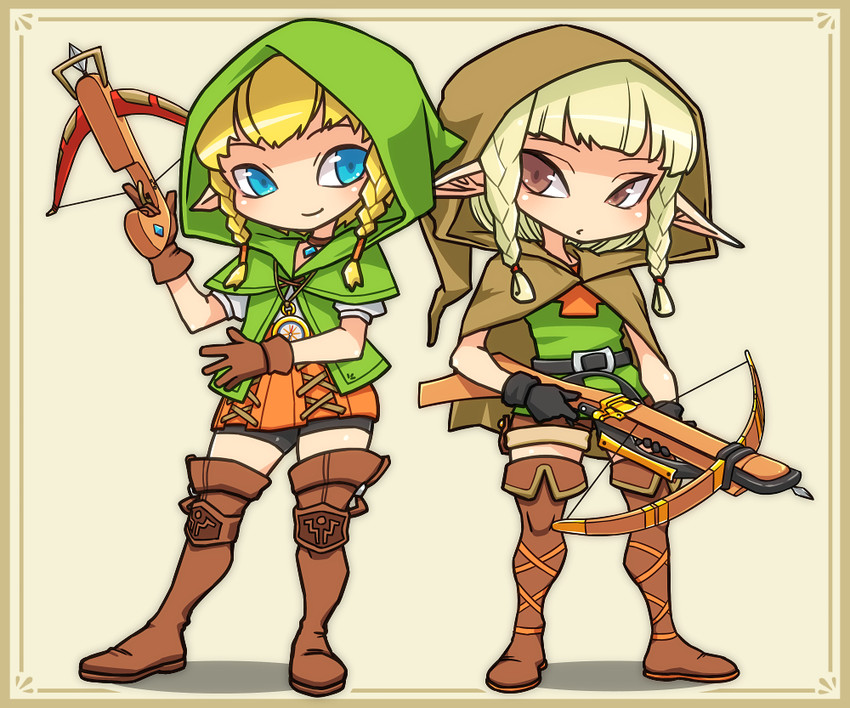 elf and linkle (the legend of zelda and 2 more) drawn by r_(waru)