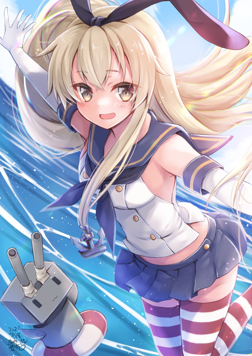shimakaze and rensouhou-chan (kantai collection) drawn by mashiro_yukiya