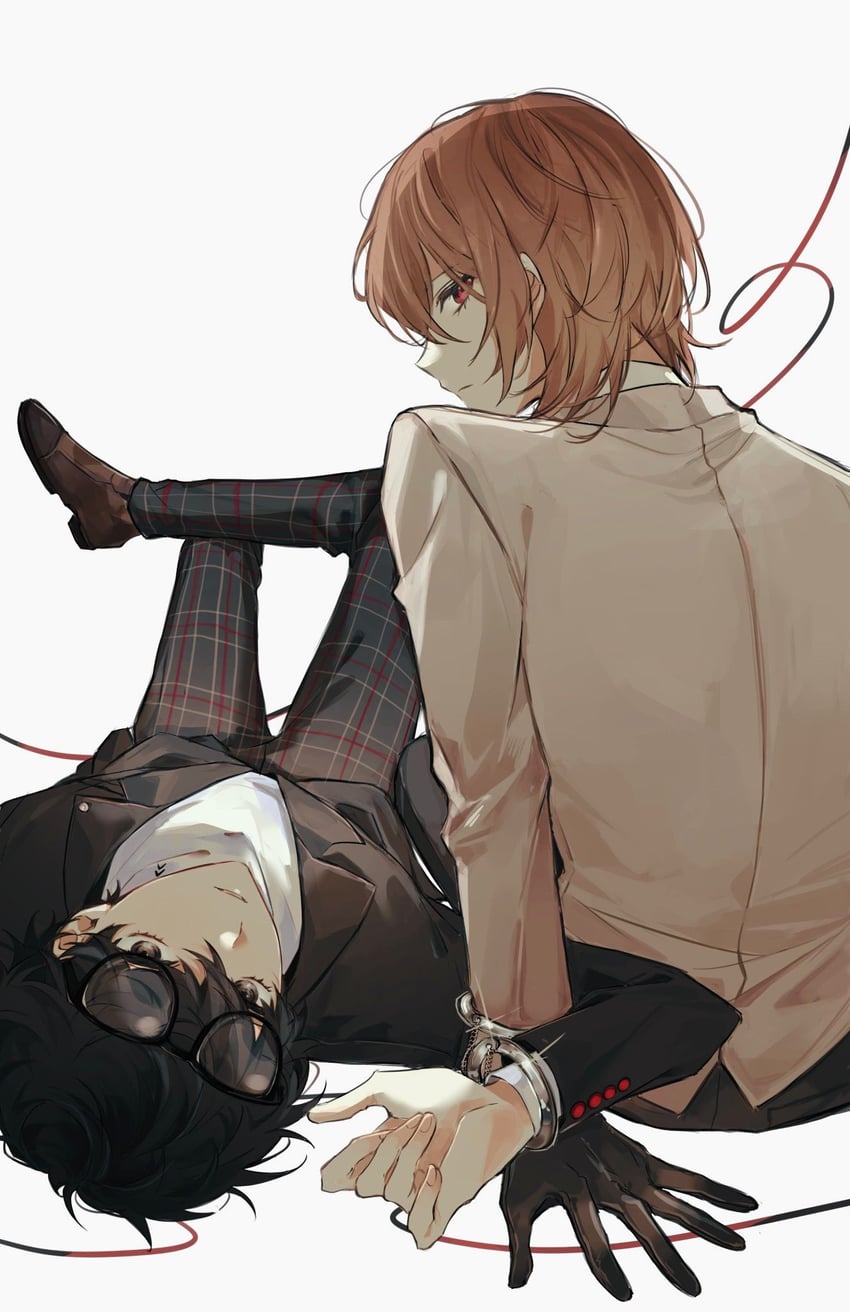 amamiya ren and akechi gorou (persona and 1 more) drawn by mnce_o