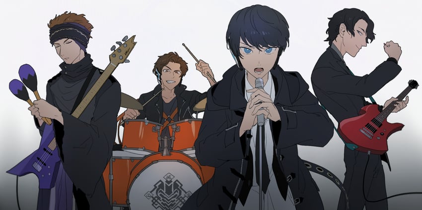 horobi, jin, naki, and ikazuchi (kamen rider and 1 more) drawn by azkn
