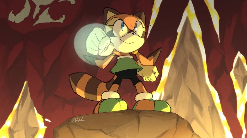 marine the raccoon (sonic and 1 more) drawn by virtanderson