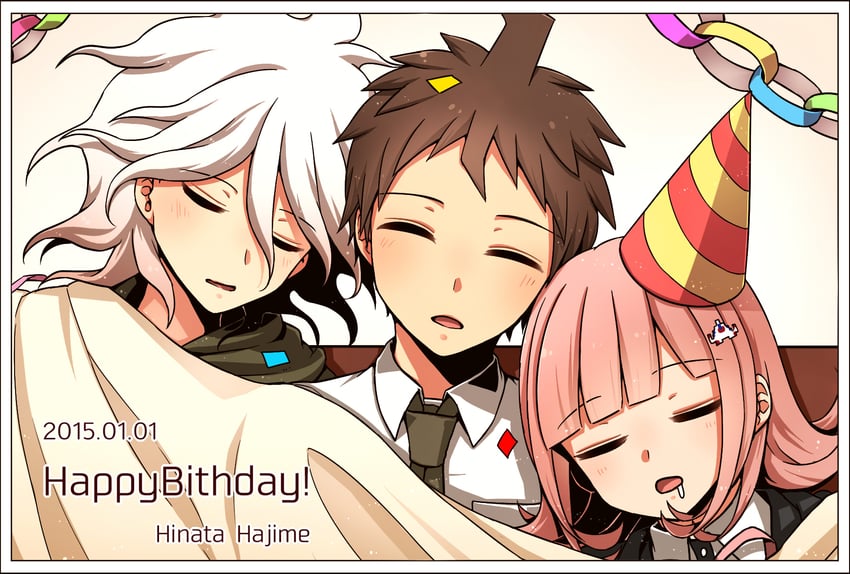 nanami chiaki, komaeda nagito, and hinata hajime (danganronpa and 2 more) drawn by nico_(nico_alice)