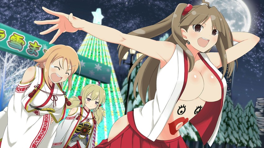 kafuru, hanabi, and renka (senran kagura and 1 more) drawn by yaegashi_nan