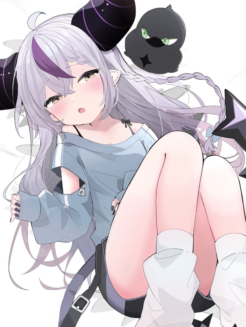 la+ darknesss and crow (hololive) drawn by nocchi_(r_ws2l)