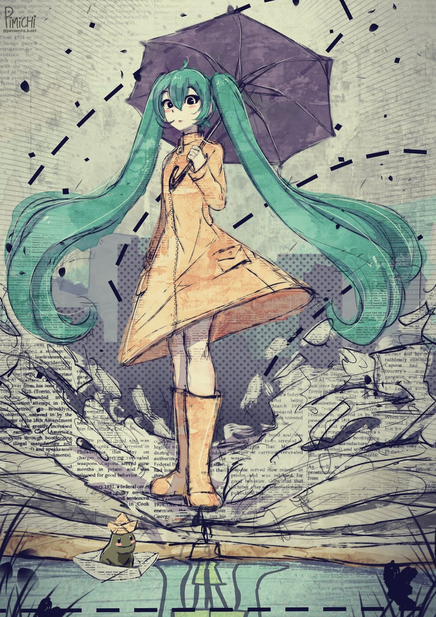 hatsune miku (vocaloid and 1 more) drawn by pimienta_kast