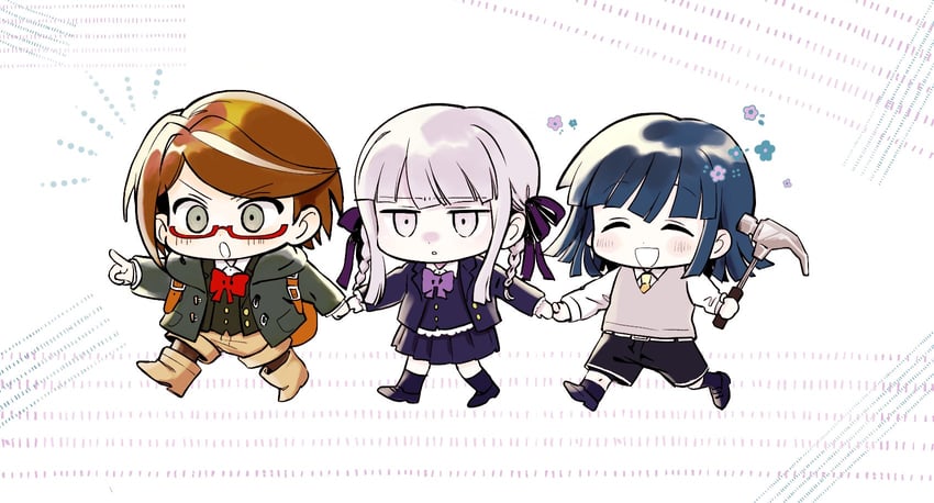 kirigiri kyoko, samidare yui, and licorne (danganronpa and 1 more) drawn by no+bi=