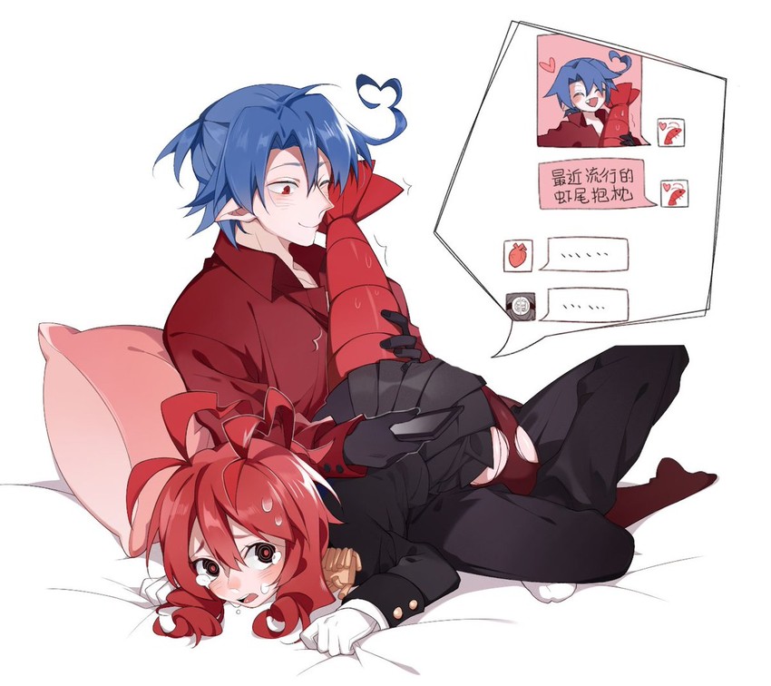 lobco and hijoushiki roc (funamusea and 1 more) drawn by egg-byo