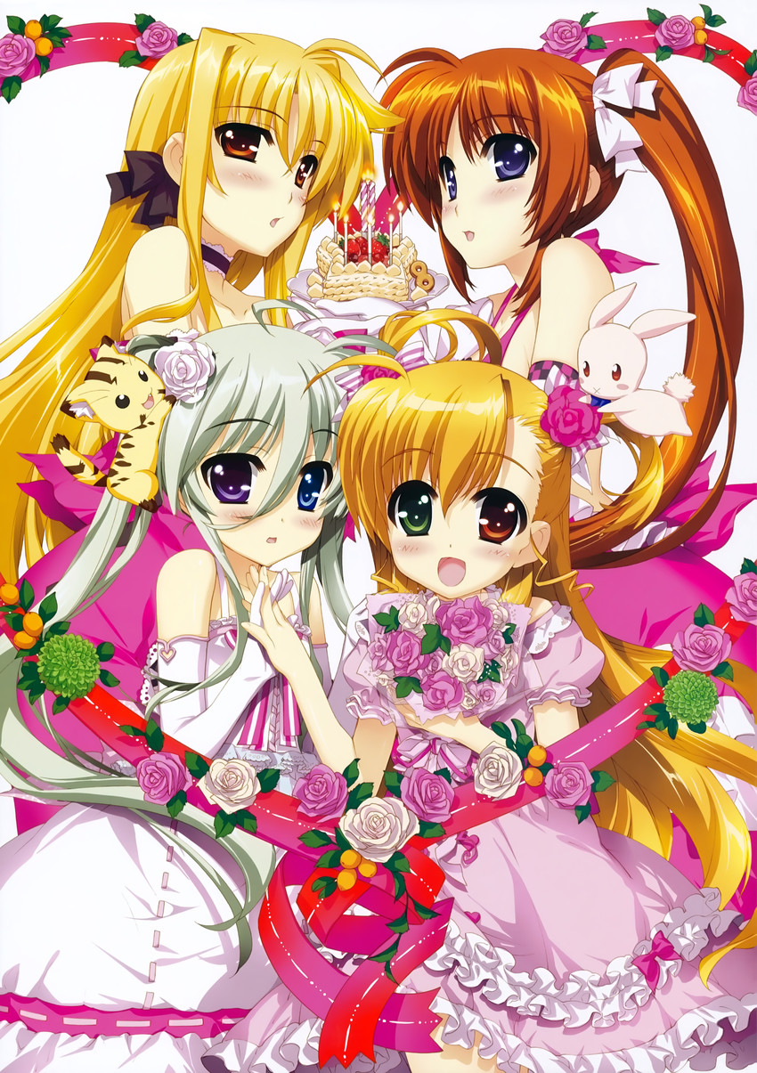 fate testarossa, takamachi nanoha, vivio, einhard stratos, sacred heart, and 1 more (lyrical nanoha and 1 more) drawn by fujima_takuya