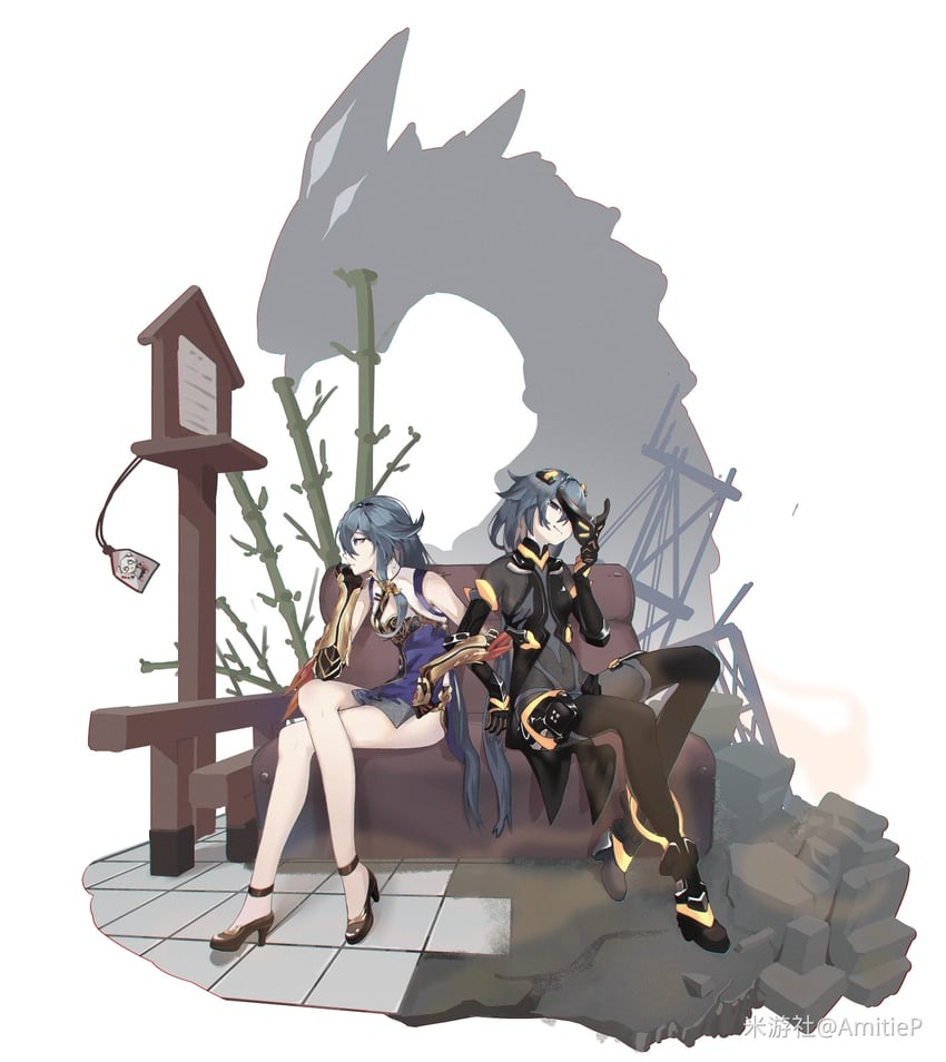 fu hua and theresa apocalypse (honkai and 1 more) drawn by kengniang