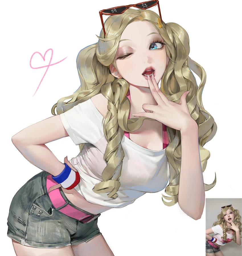 takamaki anne (persona and 2 more) drawn by angso