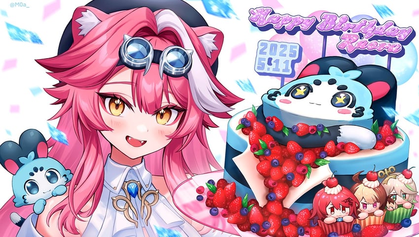 raora panthera, gigi murin, cecilia immergreen, elizabeth rose bloodflame, and chattino (hololive and 1 more) drawn by moa_(21energy12)