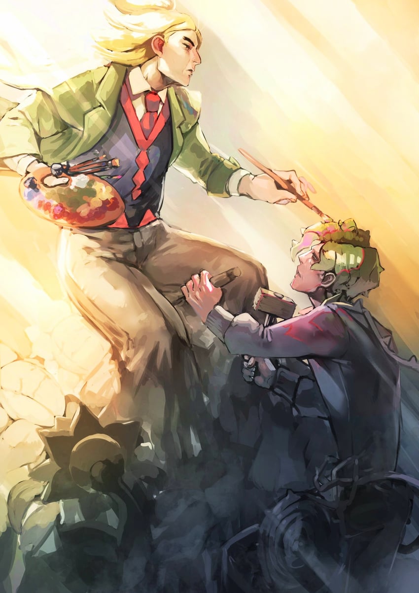 hassel and brassius (pokemon and 1 more) drawn by bisen_(mirion_ray)