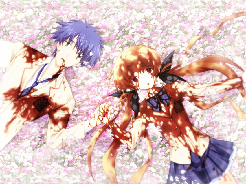 nishijou takumi and orihara kozue (chaos;head) drawn by matsuo_yukihiro