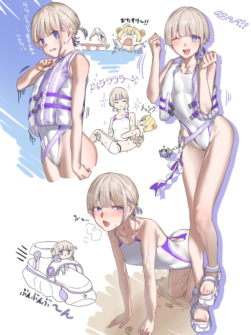 otonose kanade, todoroki hajime, and banpen (hololive and 1 more) drawn by tsuwamun