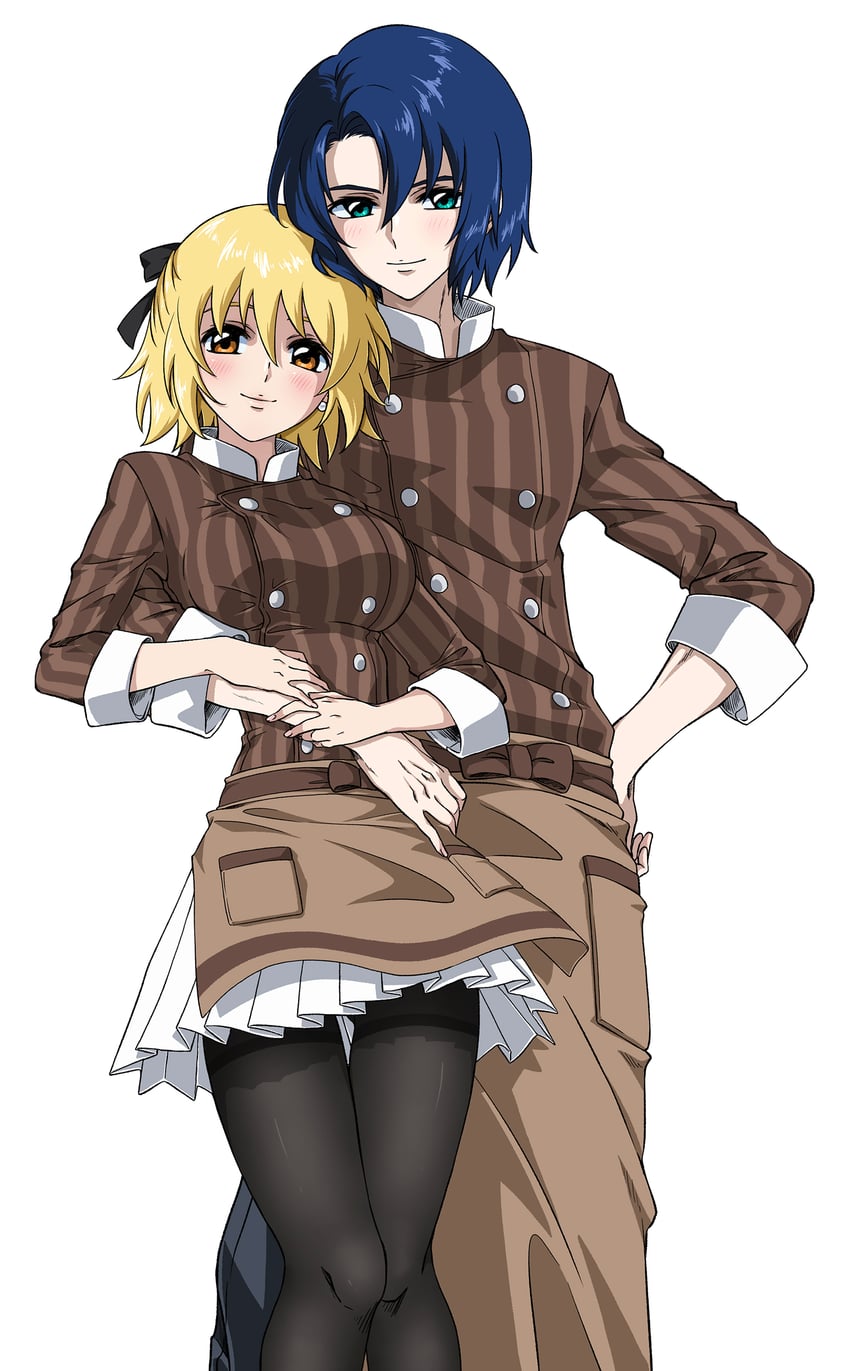 cagalli yula athha and athrun zala (gundam and 1 more) drawn by saeka