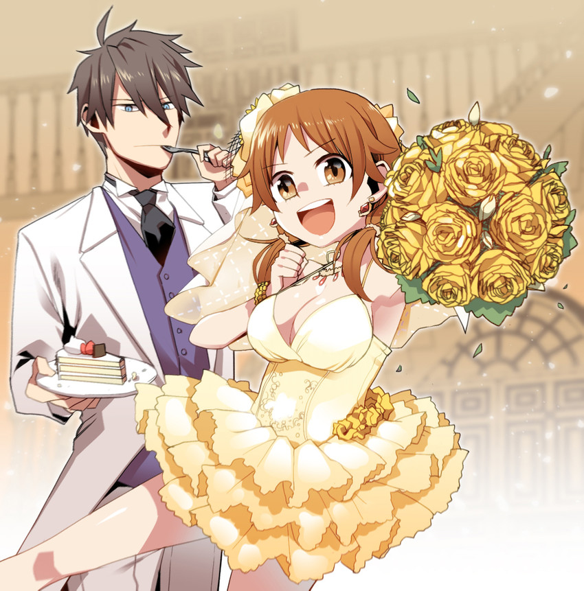 katagiri sanae and akuno hideo (idolmaster and 2 more) drawn by wm_(chawoo1357)