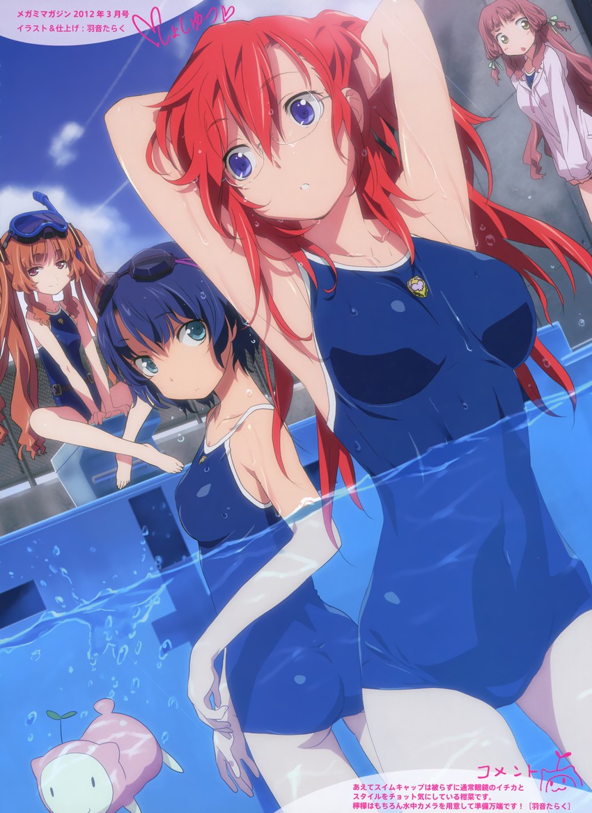 tanigawa kanna, takatsuki ichika, yamano remon, kitahara mio, and rinon (dengeki moeoh and 1 more) drawn by uon_taraku