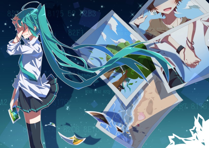 hatsune miku (vocaloid and 1 more) drawn by aosaki_yato