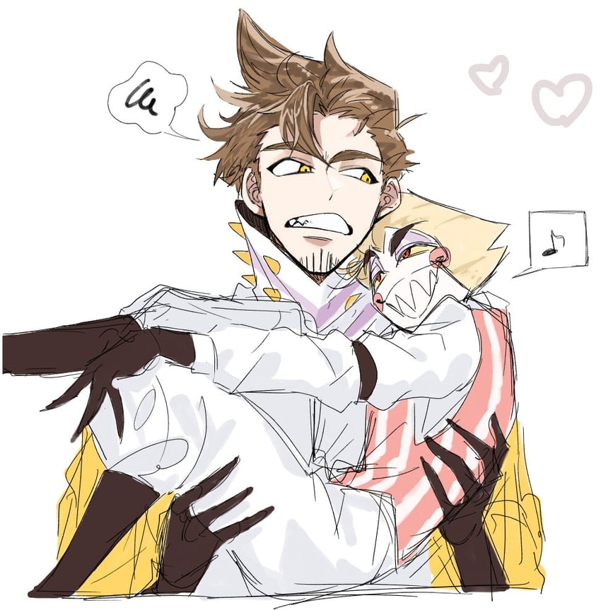 lucifer morningstar and adam (hazbin hotel) drawn by sigma117