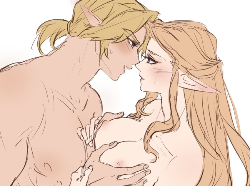 link and princess zelda (the legend of zelda and 1 more) drawn by kurokawa_karasu
