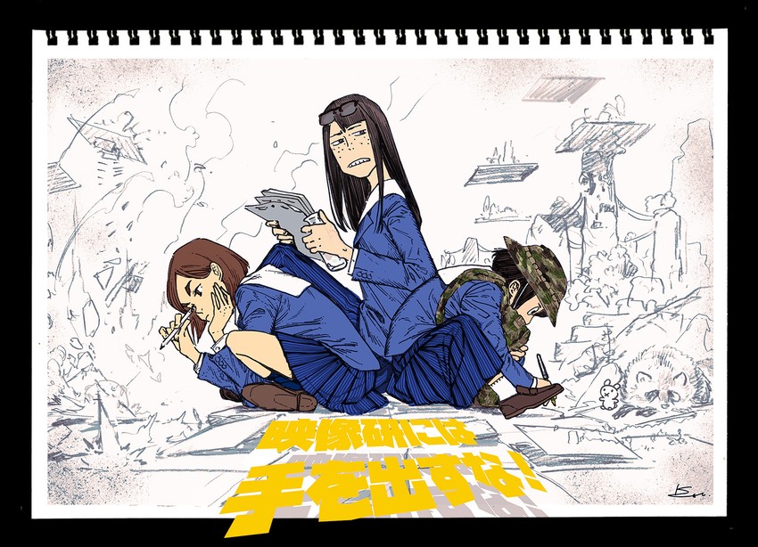 kanamori sayaka, asakusa midori, and mizusaki tsubame (eizouken ni wa te wo dasu na!) drawn by shirahama_kamome