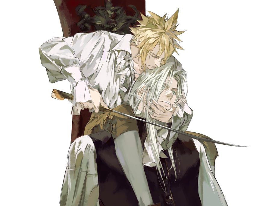 cloud strife and sephiroth (final fantasy and 1 more) drawn by xscr1205