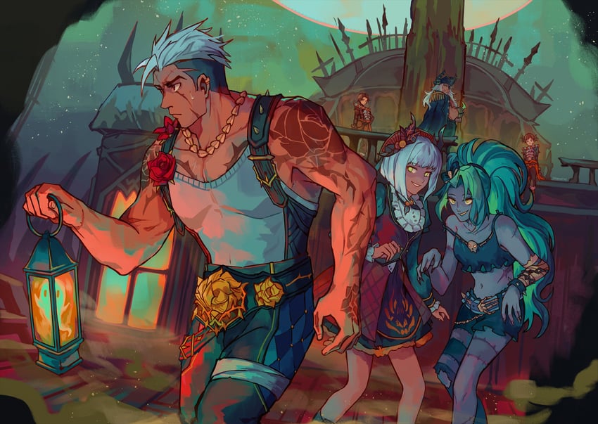 silvina, hodgkin, lucca, nara, and merlin (afk and 1 more) drawn by say0ran