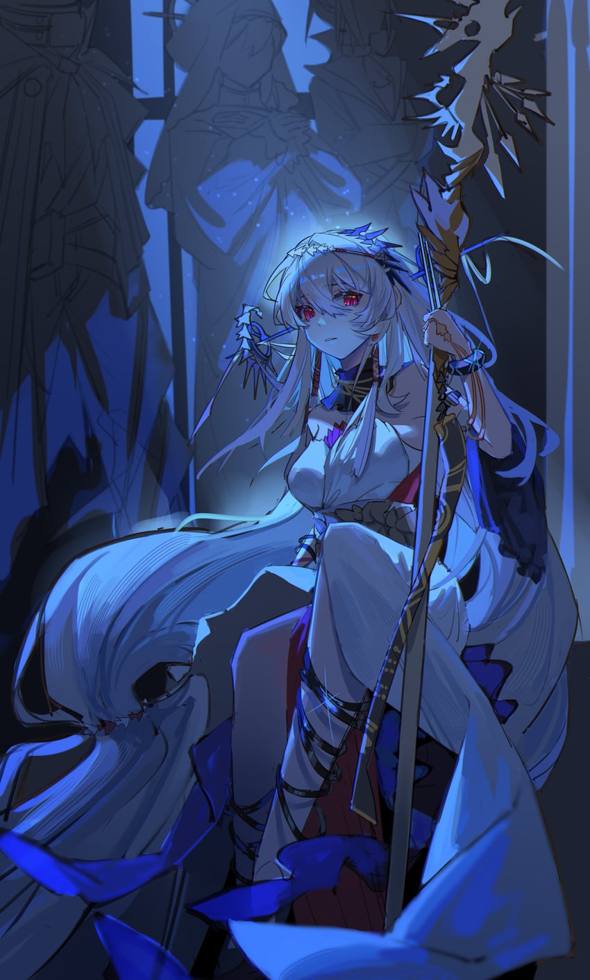 skadi and skadi the corrupting heart (arknights and 1 more) drawn by falseartstu