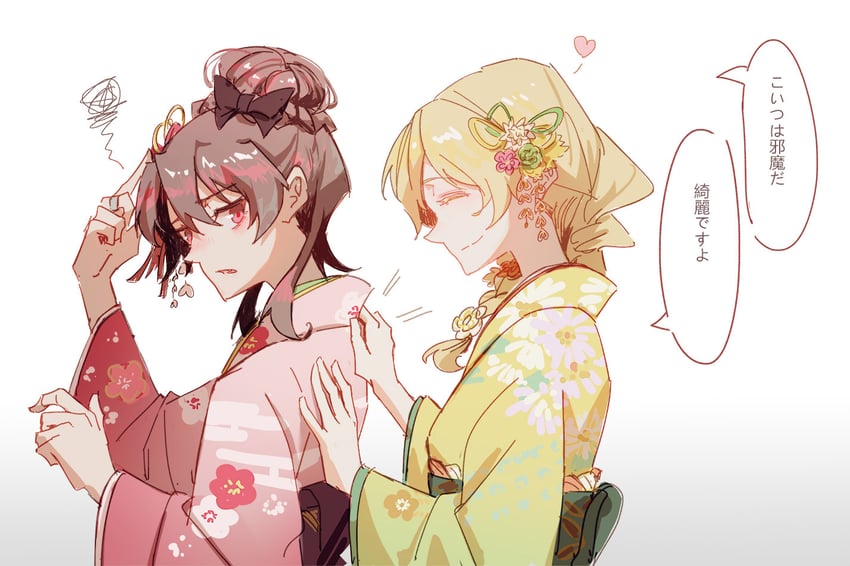 sakura kyoko and tomoe mami (mahou shoujo madoka magica and 1 more) drawn by die_(die0118)