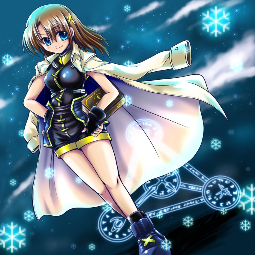 yagami hayate and tome of the night sky (lyrical nanoha and 1 more) drawn by san-pon