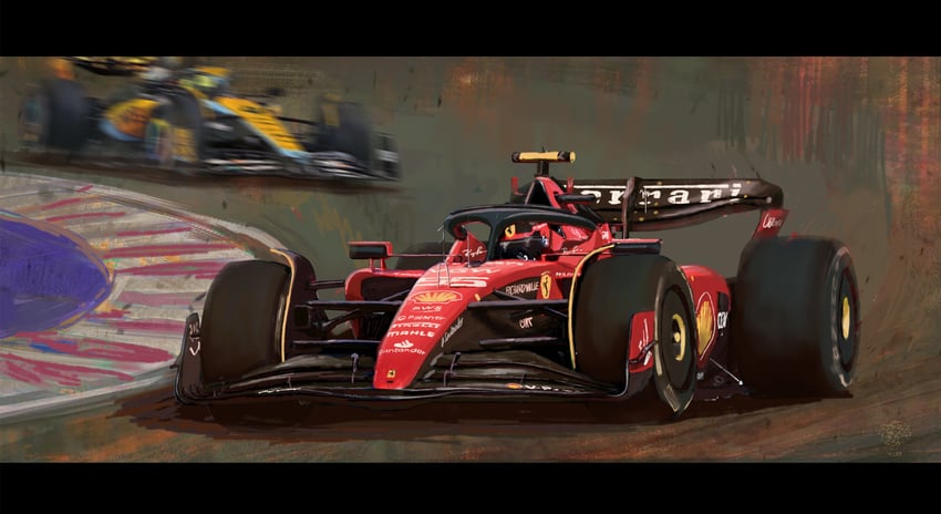 carlos sainz and lando norris (real life and 2 more) drawn by yukikaze_supersylph