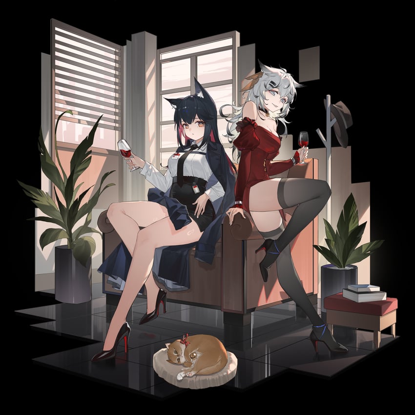 texas and lappland (arknights) drawn by sheng_yao_miao_miao_jiao_jiao_zong