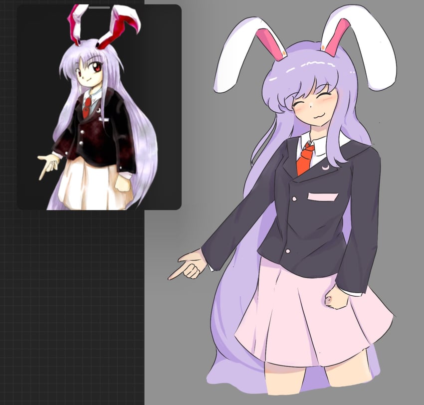 reisen udongein inaba (touhou and 1 more) drawn by w_idiotic and zun_(artist)