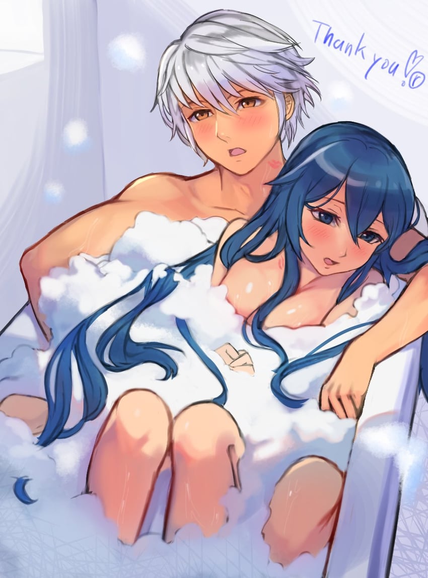 lucina and male robin (fire emblem and 1 more) drawn by r123