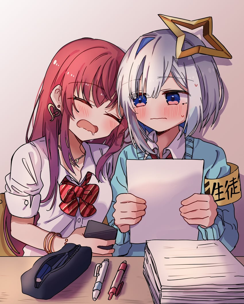 houshou marine and amane kanata (hololive) drawn by shirota_(takoyaki_110721)