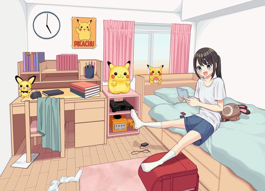 pikachu, kirby, and sentret (original and 1 more) drawn by momeox2