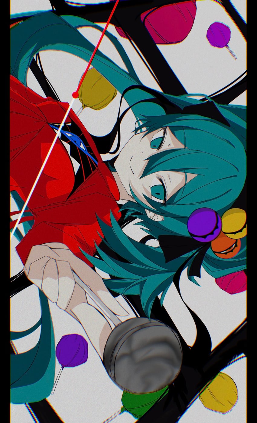 hatsune miku (vocaloid and 1 more) drawn by asuku