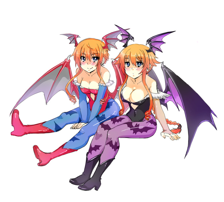 morrigan aensland, lilith, yamai kaguya, and yamai yuzuru (darkstalkers and 1 more) drawn by drawfag