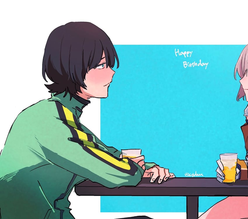 mujina and yamanaka koyomi (gridman universe and 1 more) drawn by himagosan