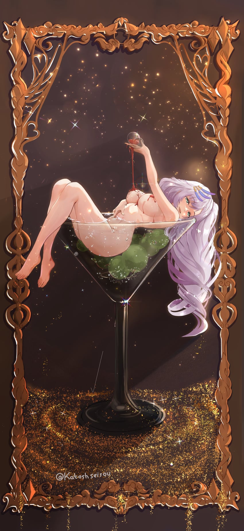 pavolia reine (hololive and 1 more) drawn by katosh