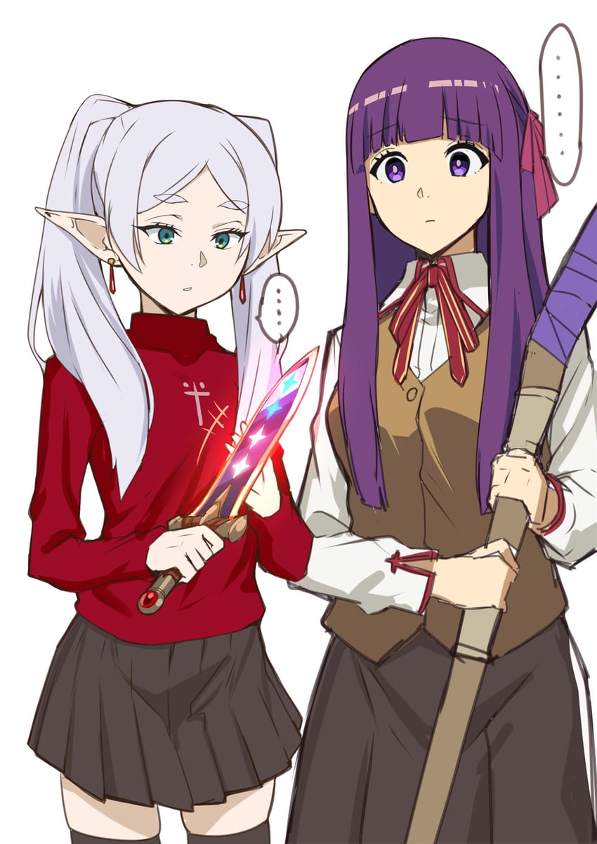 frieren, tohsaka rin, fern, and matou sakura (fate and 2 more) drawn by miga_(migao)