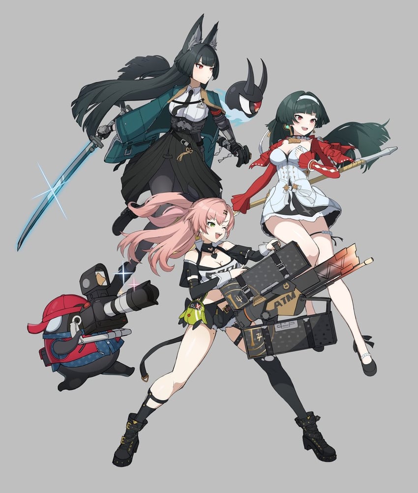 hoshimi miyabi, astra yao, amillion, tailless, and snap (zenless zone zero) drawn by kinokare