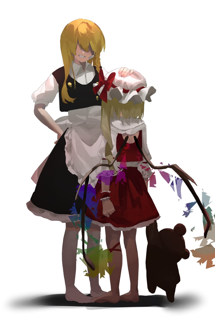 kirisame marisa and flandre scarlet (touhou) drawn by momomo_twi